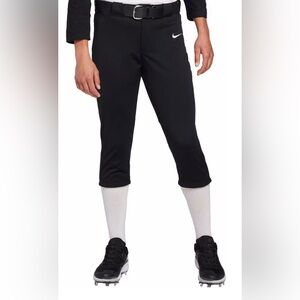 Nike Woman's Vapor Select Black White 3/4-Length Softball Pants Size Large
